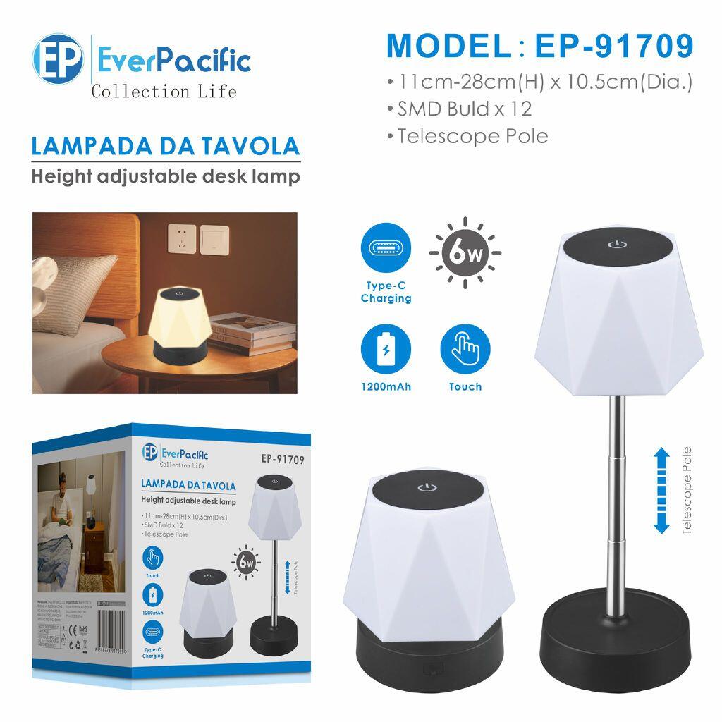 Lámpara de escritorio retráctil 91709 recargable por USB